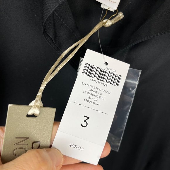 (NWT) Chico’s no iron effortless cotton lenae black shirt size 3 - Picture 4 of 6